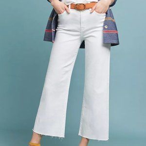 7 For All Mankind Alexa High-Rise Cropped Wide-Leg Jeans in White